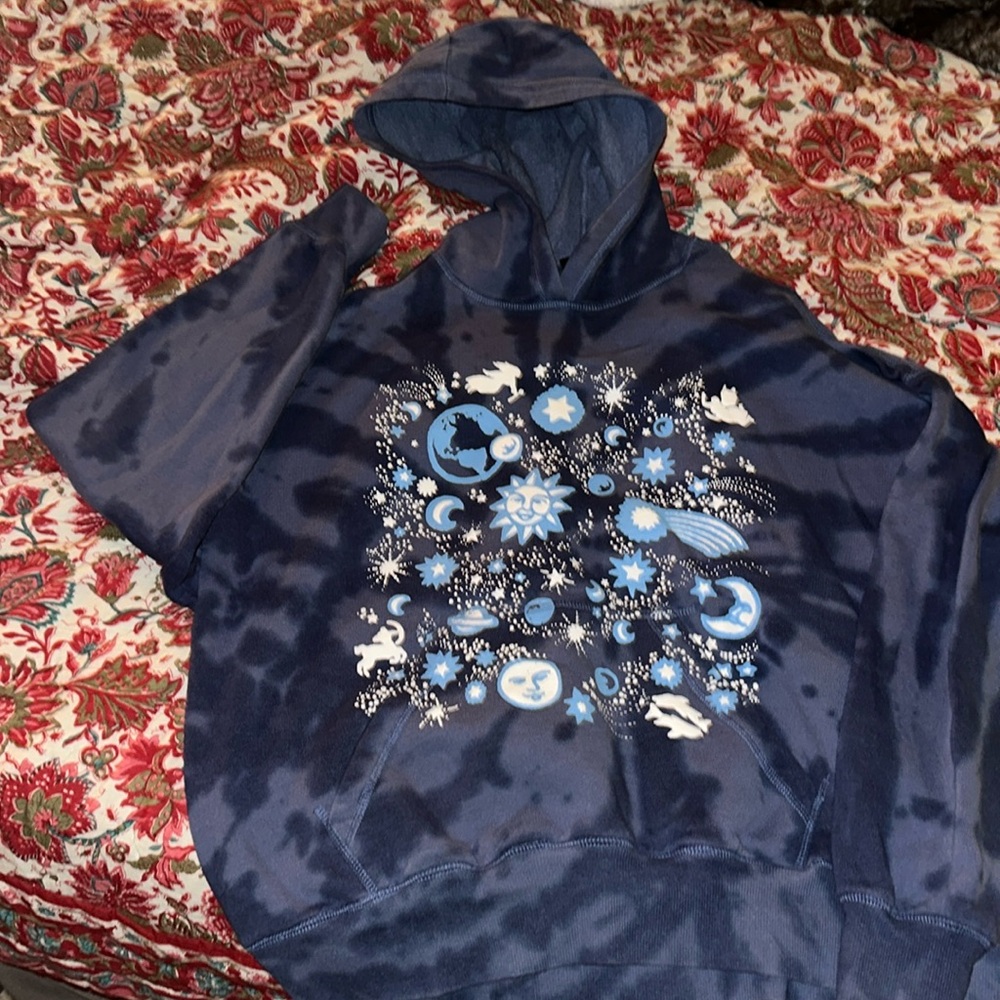 Pacsun navy tie dye graphic hoodie